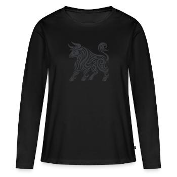 stier tier tribal - Frauen Premium Bio Langarmshirt - Schwarz - Vorne - Julia (174cm)