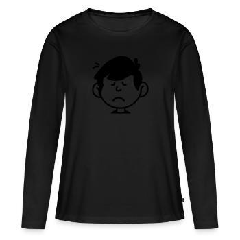 fatigue - T-shirt manches longues Premium bio Femme - noir - Devant - Julia (174cm)