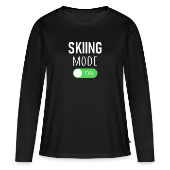 Mode ski activé - Ski - Ski - Itinéraire - T-shirt manches longues Premium bio Femme - noir - Devant - Julia (174cm)