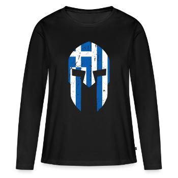 Grece Drapeau Hellas Spartiates Cadeau - T-shirt manches longues Premium bio Femme - noir - Devant - Julia (174cm)