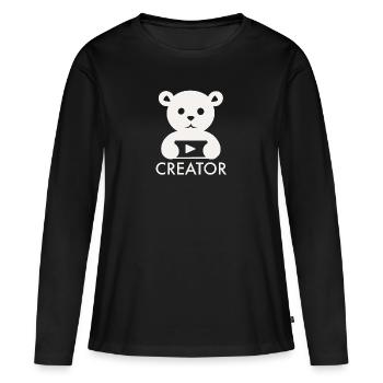 Créateur d'ours en peluche YouTube - T-shirt manches longues Premium bio Femme - noir - Devant - Julia (174cm)