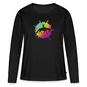 Western Riding Western Riders Amateurs de chevaux - T-shirt manches longues Premium bio Femme - noir - Devant - Julia (174cm)