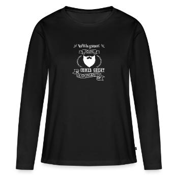 Toller Bart - Frauen Premium Bio Langarmshirt - Schwarz - Vorne - Julia (174cm)