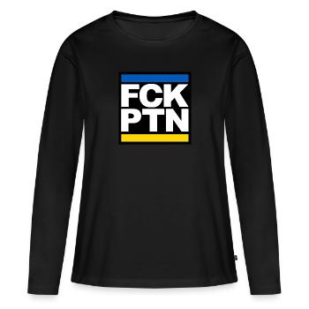 FCK PTN ukraine couleur - T-shirt manches longues Premium bio Femme - noir - Devant - Julia (174cm)