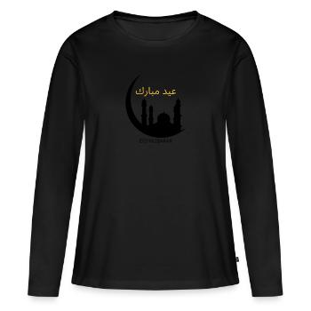 mode ramadan active.eid mubarak, ramadan mubarak - T-shirt manches longues Premium bio Femme - noir - Devant - Julia (174cm)