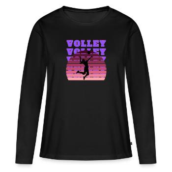 VOLLEY VOLLEY VIOLET JOUEUSE SMASH - T-shirt manches longues Premium bio Femme - noir - Devant - Julia (174cm)