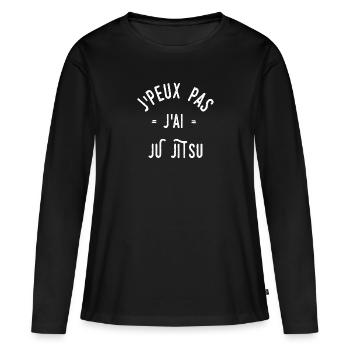 J’peux pas j’ai ju-jitsu - T-shirt manches longues Premium bio Femme - noir - Devant - Julia (174cm)