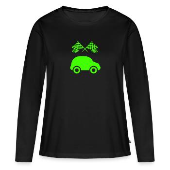 Auto - Frauen Premium Bio Langarmshirt - Schwarz - Vorne - Julia (174cm)