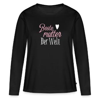 Beste Mutter der welt - Frauen Premium Bio Langarmshirt - Schwarz - Vorne - Julia (174cm)