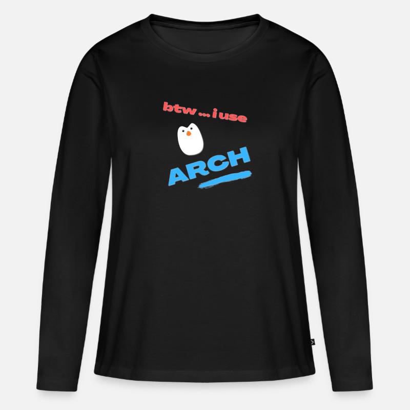 btw ... i use Arch Linux - Frauen Premium Bio Langarmshirt - Schwarz