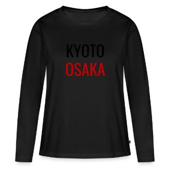 Kyoto Osaka Design Japon - T-shirt manches longues Premium bio Femme - noir - Devant - Julia (174cm)