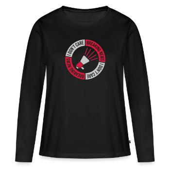 Breaking news don't care - Frauen Premium Bio Langarmshirt - Schwarz - Vorne - Julia (174cm)