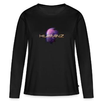 Humanz - T-shirt manches longues Premium bio Femme - noir - Devant - Julia (174cm)