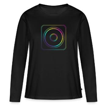 Colored Gradient Square - Women's Premium Organic Long Sleeve Shirt - black - Front - Julia (174cm)
