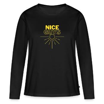 Nice guys - T-shirt manches longues Premium bio Femme - noir - Devant - Julia (174cm)