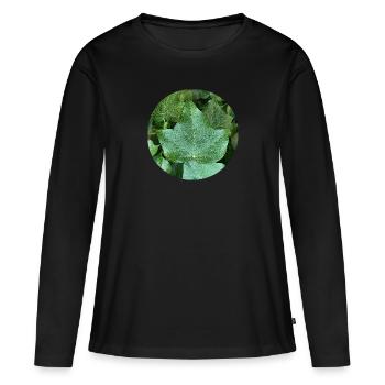 Efeu - Frauen Premium Bio Langarmshirt - Schwarz - Vorne - Julia (174cm)