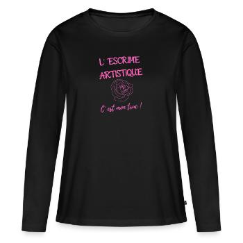 l' escrime artistique c'est mon truc - T-shirt manches longues Premium bio Femme - noir - Devant - Julia (174cm)