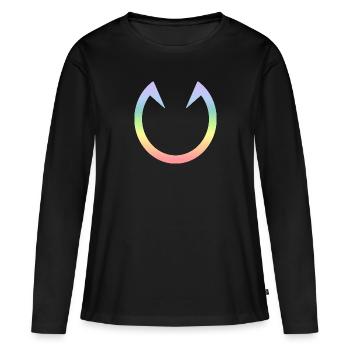 Cheval - T-shirt manches longues Premium bio Femme - noir - Devant - Julia (174cm)
