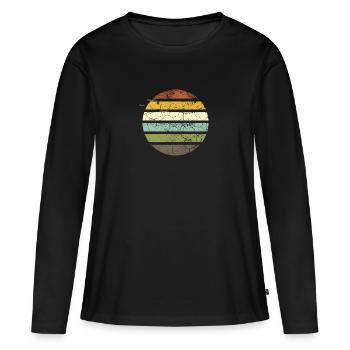 Sunset IV - Frauen Premium Bio Langarmshirt - Schwarz - Vorne - Julia (174cm)