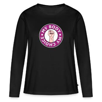 My Body - Frauen Premium Bio Langarmshirt - Schwarz - Vorne - Julia (174cm)