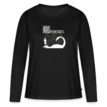 Légendes - T-shirt manches longues Premium bio Femme - noir - Devant - Julia (174cm)