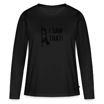 J’ai vu que Jésus - T-shirt manches longues Premium bio Femme - noir - Devant - Julia (174cm)