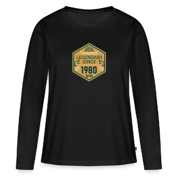 Lengendary since 1980 - T-shirt manches longues Premium bio Femme - noir - Devant - Julia (174cm)