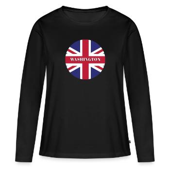 Washington - T-shirt manches longues Premium bio Femme - noir - Devant - Julia (174cm)