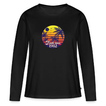 Millésime 1982 - T-shirt manches longues Premium bio Femme - noir - Devant - Julia (174cm)