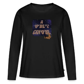 canobe- jeu de mots - T-shirt manches longues Premium bio Femme - noir - Devant - Julia (174cm)