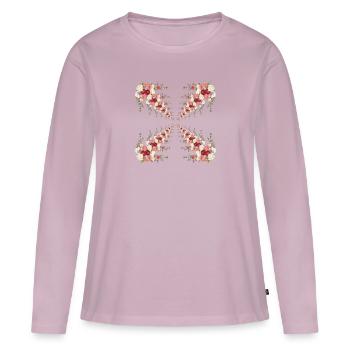 Tunnel de fleurs - T-shirt manches longues Premium bio Femme - rose poudré - Devant - Julia (174cm)
