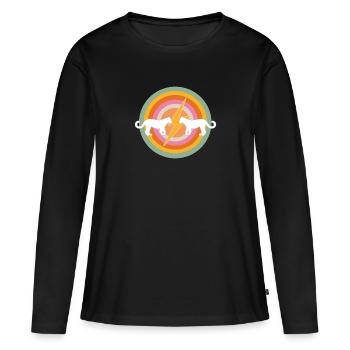 Deux fauves blanches - T-shirt manches longues Premium bio Femme - noir - Devant - Julia (174cm)