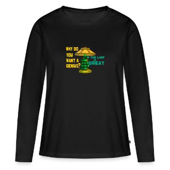 LA LAMPE - T-shirt manches longues Premium bio Femme - noir - Devant - Julia (174cm)