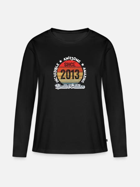 amazing since 2013 - anniversary - Women's Premium Organic Long Sleeve Shirt - black