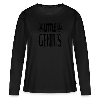 little genius - Frauen Premium Bio Langarmshirt - Schwarz - Vorne - Julia (174cm)