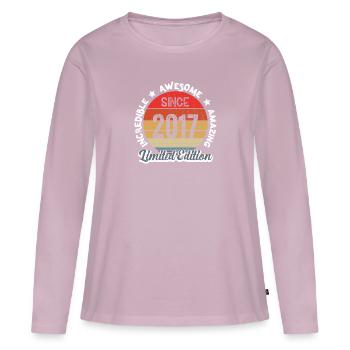 amazing since 2017 - anniversary - Women's Premium Organic Long Sleeve Shirt - dusky pink - Front - Julia (174cm)