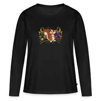 JACKPOT SKWIRL - T-shirt manches longues Premium bio Femme - noir - Devant - Julia (174cm)