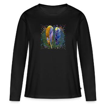 Stylo - T-shirt manches longues Premium bio Femme - noir - Devant - Julia (174cm)