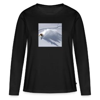 snowboarder cool dans la neige poudreuse profonde - T-shirt manches longues Premium bio Femme - noir - Devant - Julia (174cm)