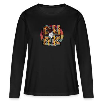Funk Funky Musik - Frauen Premium Bio Langarmshirt - Schwarz - Vorne - Julia (174cm)