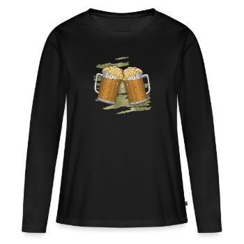Pintes - T-shirt manches longues Premium bio Femme - noir - Devant - Julia (174cm)