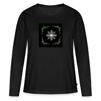 flocon de neige - T-shirt manches longues Premium bio Femme - noir - Devant - Julia (174cm)