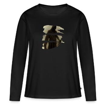 d’Halloween - T-shirt manches longues Premium bio Femme - noir - Devant - Julia (174cm)