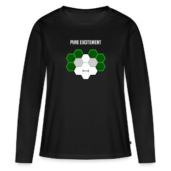Pure excitation - T-shirt manches longues Premium bio Femme - noir - Devant - Julia (174cm)