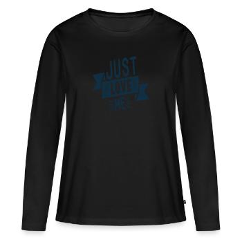Just love me - Frauen Premium Bio Langarmshirt - Schwarz - Vorne - Julia (174cm)