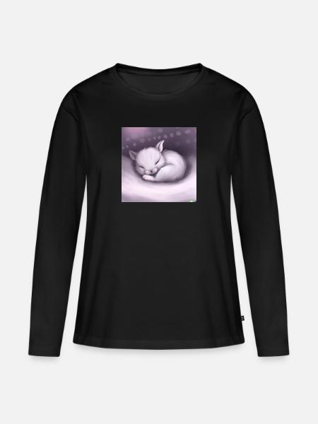 Fluffiges Tierchen - Frauen Premium Bio Langarmshirt - Schwarz