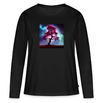 Arbre mystique - T-shirt manches longues Premium bio Femme - noir - Devant - Julia (174cm)