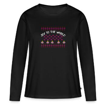 Joie au monde - T-shirt manches longues Premium bio Femme - noir - Devant - Julia (174cm)