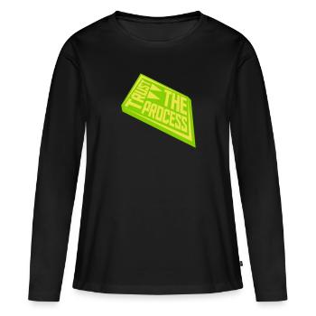 faire confiance au processus Devis - T-shirt manches longues Premium bio Femme - noir - Devant - Julia (174cm)