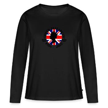 Rip Reine Elizabeth II - T-shirt manches longues Premium bio Femme - noir - Devant - Julia (174cm)